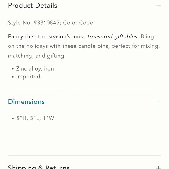 NWT! Heart Candle Charms by Anthropologie - Picture 5 of 5